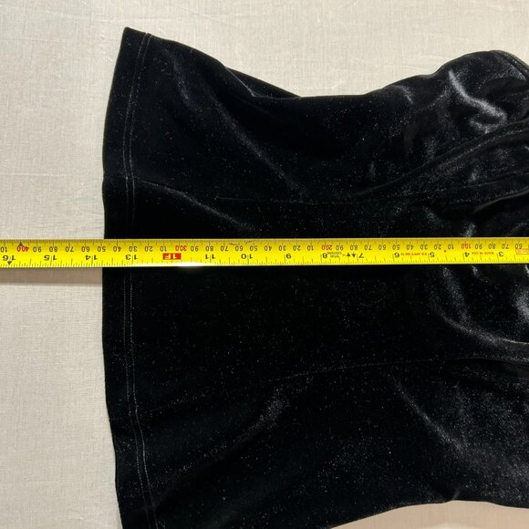 Vintage Papillon Blanc Black Velvet Cropped Tank Top, Women's Size Small - Picture 4 of 5